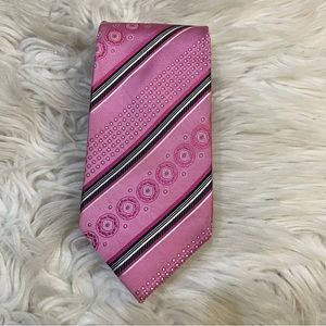 Countess Mara Pink & Black Stripe 100% Silk Men’s Tie